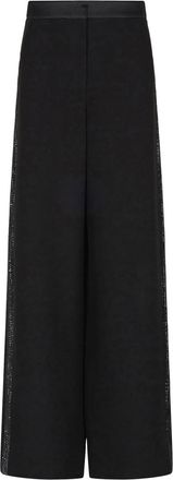 Giorgio Armani Wide Silk Trousers With Rhinestone Detail