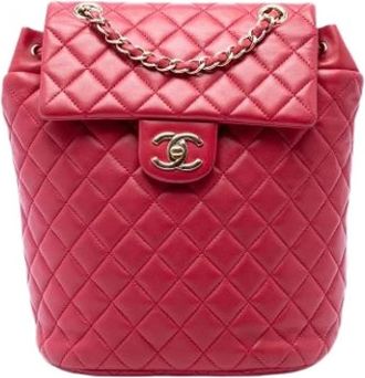 Chanel Pre-owned Quilted Lambskin Backpack - Dames - Vintage Rugzakken - Rood - ONE Size - Leer - Vintage