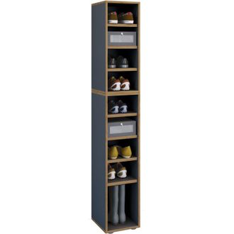 VCM Estante De Zapatos De Madera Vcm Dimensiones Aprox. Al. 183 X An. 30 X T. 33 Cm Caj&oacute;n De Cajones Con 9 Compartimentos Gabinete De Zapatos - Salia 9x A