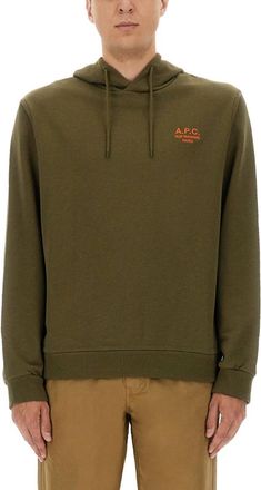 A.P.C. Green Logo Regular Hoodie