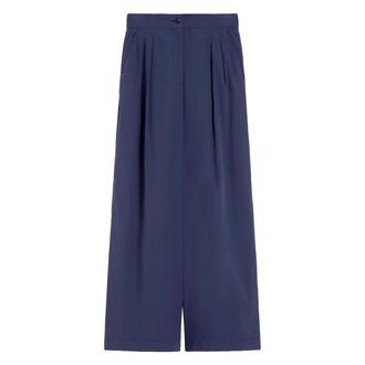 Max Mara Weekend Trousers - female - Max Mara - Wide Trousers - Blue - 2XS - Trousers
