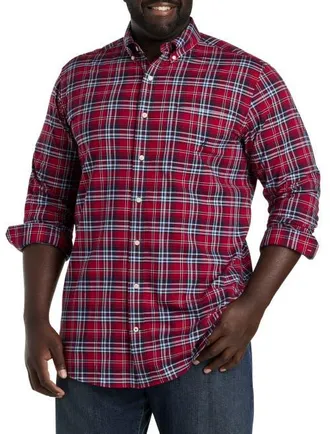 Nautica Plaid Sport Shirt in Nautical Red at Nordstrom, Size Xx-Large