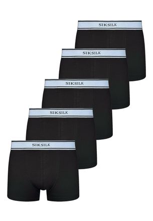 Siksilk Mens Black Pack of 5 Boxer Shorts XXL