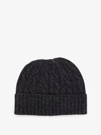 Polo Ralph Lauren Mens Wool Blend Cable Knit Beanie Hat Grey
