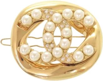 Chanel Pre-owned Haarclip - Dames - Vintage Accessoires - Geel - ONE Size - Vintage