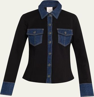Cinq &agrave; Sept Aliza Denim Button-Front Shirt