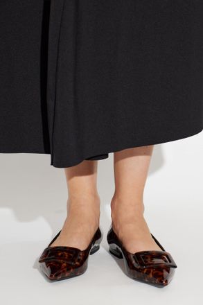 Roger Vivier Leather Ballet Flats, Womens, Brown