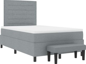 vidaXL Vidaxl - Box Spring Bed with Mattress Light Grey 120 x 190 cm Fabric