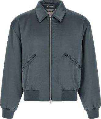Second/Layer Aces Satin Club Jacket - Heren - Bomber jackets - Grijs - XL - Polyester - Jassen