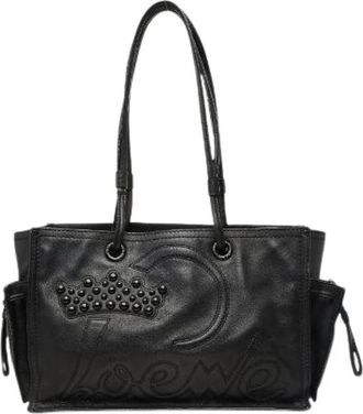 Loewe Pre-owned Leren Tote Bag - Dames - Vintage Shopper - Zwart - ONE Size - Leer - Vintage