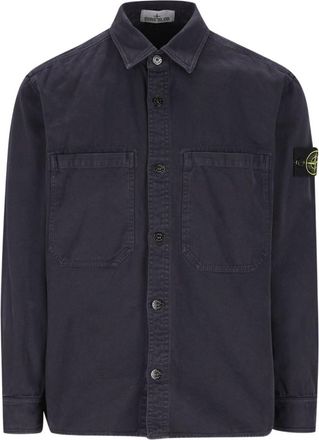 Stone Island Black Logo-patch Shirt