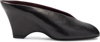Khaite Cloak Peep Toe Mule 75 - Dames - Muiltjes - Zwart - 36 EU - Leer - Schoenen