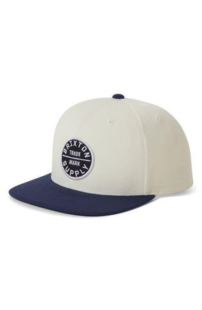 Brixton Oath III Snapback Baseball Cap in Off White/Midnight Blue at Nordstrom