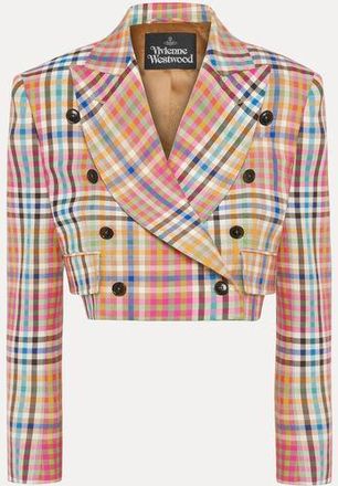 Vivienne Westwood Long Sleeve Cut Off Jacket Heather Check 38 Women