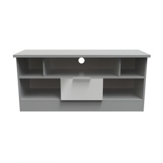 Welcome Furniture Paris Ready Assembled TV Unit with 1 Drawer - Uniform Matt Dusk Grey - Welcome Furniture | TJ Hughes