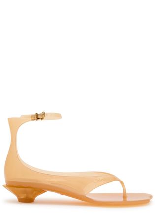 Chlo&eacute; Chlo&eacute; Light Brown Jelly Thong Sandals, Flat Sandals, UK5 / EU38 - 39 (IT39 / UK6)