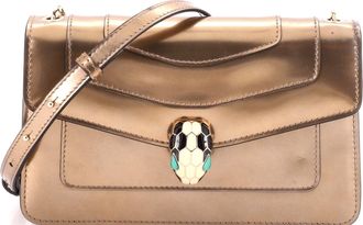 Bulgari Serpenti Forever Shoulder Bag Metallic Leather Small