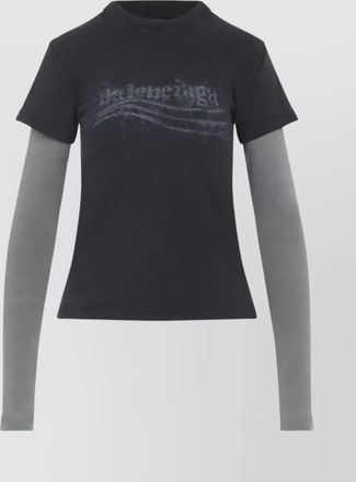 Balenciaga layered graphic print t-shirt with double sleeves