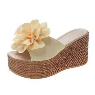 Generic Wedge Heel Shoes Women Spring and Women Sandals Wedge Heel Thick Sole Casual Style Shoes Women 41, beige, 8.5 UK