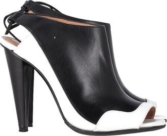 Roland Mouret Damier Slingback Enkellaarsjes in Zwart Leer