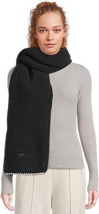 UGG Uggfluff Scalloped Womens Scarf Black, Fleece/Polyester