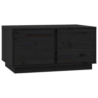 vidaXL Mesa De Centro Madera Maciza De Pino Negro 80x50x40 Cm Vidaxl