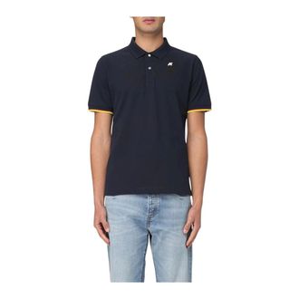 K-Way K-Way, Polo Shirts, male, Blue, Size: M Tricolor Trim Polo Shirt