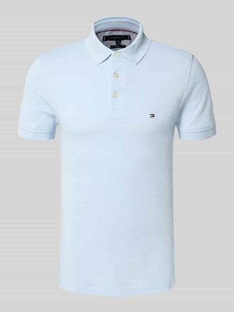 Tommy Hilfiger Slim Fit Poloshirt aus Baumwoll-Elasthan-Mix in Hellblau, Gr&ouml;&szlig;e XXL