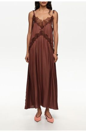 Bimba & Lola Lace Fluid Dress in Brown at Nordstrom, Size Xx-Small Eu