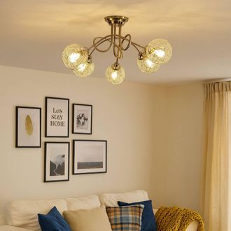 Pagazzi Orinoco 5 Light Chrome Semi Flush Ceiling Light in Silver