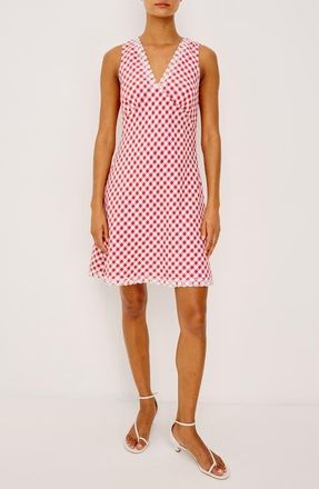 Rails Bex Eyelet Embroidered Gingham Check Linen Dress in Picnic Check at Nordstrom, Size Xx-Small