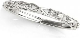 Allurez Antique Style Open Scrollwork Wedding Band Platinum