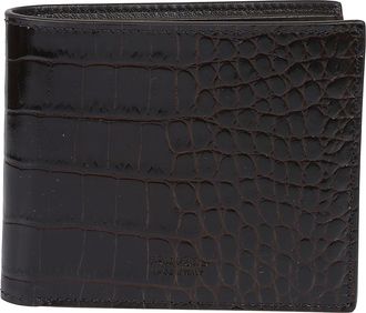 Tom Ford Black Shiny Printed Calf Leather Wallet