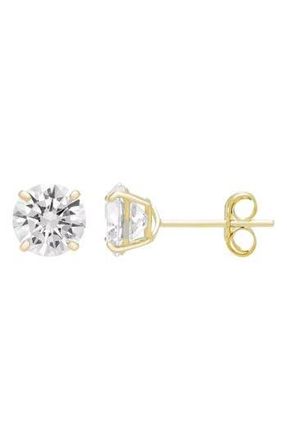 A&M 14K Yellow Gold Round Cubic Zirconia Birthstone Stud Earrings in Clear at Nordstrom Rack