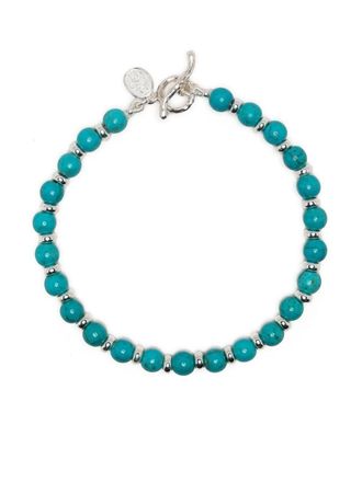 Dower & Hall beaded gemstone bracelet - men - Sterling Silver/Turquoise - One Size - Blue