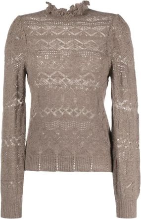 Polo Ralph Lauren Casual Bruine Pullover Trui met Lange Mouwen - Dames - Ronde hals truien - Bruin - XS - Nylon - Truien & Vesten