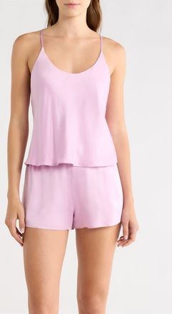 Lunya Washable Silk Short Pajamas in Lilac Bloom at Nordstrom, Size X-Large