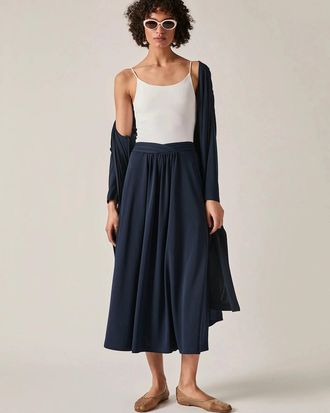 James Lakeland Womens Navy Jersey Midi Skirt - Size: 18