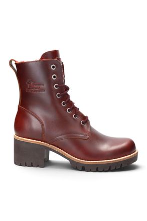 Panama Jack Panama Jack Womens Burgundy Leather Waterproof Warm Lace-Up Boots - Padma B25