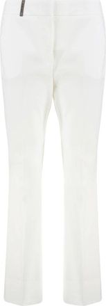 PESERICO Katoenen Broek met Zakken en Elastaan - Dames - Chinos - Wit - L - Katoen - Broeken