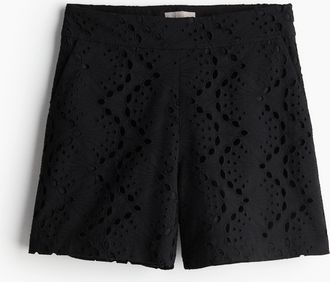 H&M Shorts mit Broderie Anglaise - Schwarz