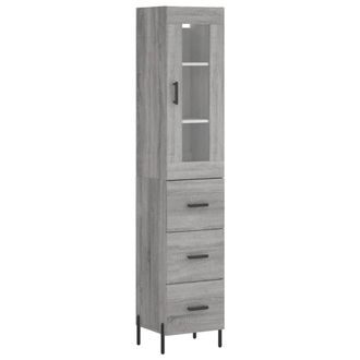 Berkfield Home Highboard Grey Sonoma 34.5x34x180 cm Engineered Wood
