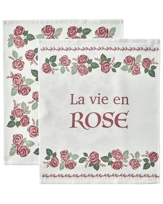 Bella Maison Set Of 2 Rose Print Kitchen Towels