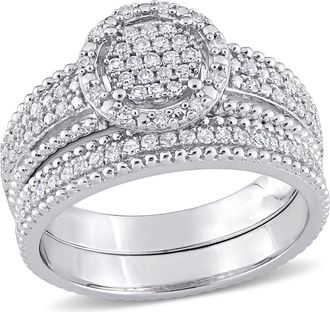 Delmar Sterling Silver Diamond Cluster Ring - 0.33 ctw at Nordstrom Rack, Size 6