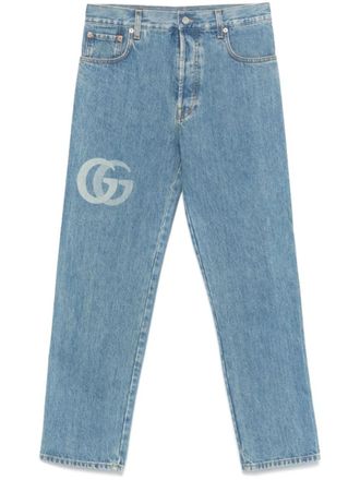 Gucci Blue Lasered Double G Denim Jeans