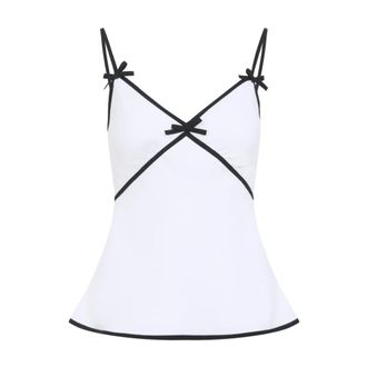 Moschino Sleeveless Tops, female, White, Size: XS White Bow Top