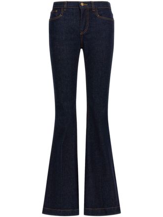 Roberto Cavalli logo-patch flared jeans - Blue