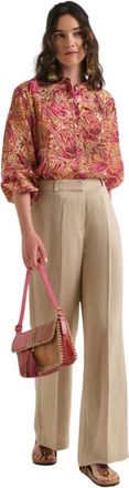 Maliparmi Maliparmi, Dames, Broeken, Beige, Maat: XS Linnen