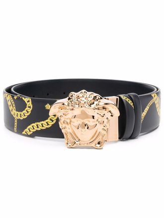 Versace Medusa-buckle belt - men - Leather - 90 - Black