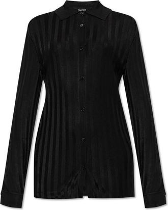 Tom Ford Shirt met Streepmotief - Dames - Vesten - Zwart - L - Truien & Vesten